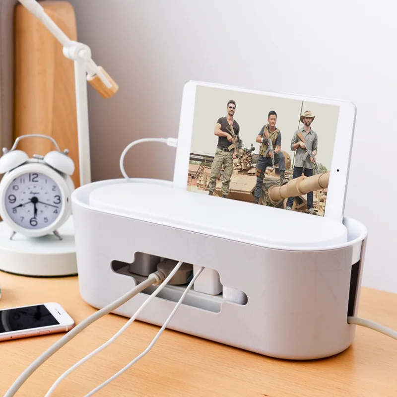 New Fashion Simple Power Strip Plug-in Storage Box Large Desktop Junction Box Abs Plastic Wire Large Storage Box, White
New Fashion Simple Power Strip Plug-in Storage Box Large Desktop Junction Box Abs Plastic Wire Large Storage Box, White