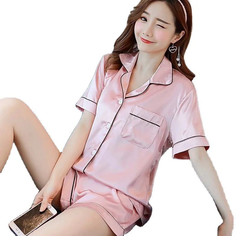 wholesale Korean Loungewear nightwear two piece set summer cartoon women's sleepwear satin plus size silk short pajamas
wholesale Korean Loungewear nightwear two piece set summer cartoon women's sleepwear satin plus size silk short pajamas