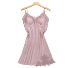 High Quality Lace Night Dress Sexy Silk One Piece Pajamas Breathable Satin Sleepwear for Women