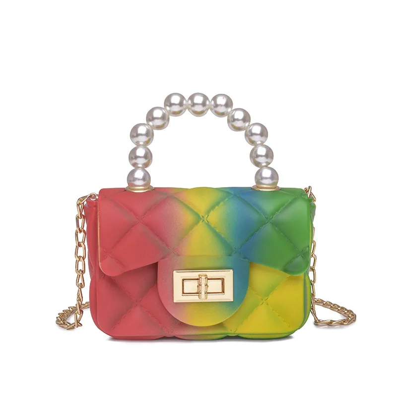 2021 fashion designer colorful rainbow pearl chain ladies handbag mini girls shoulder women jelly purse, 6colors
2021 fashion designer colorful rainbow pearl chain ladies handbag mini girls shoulder women jelly purse, 6colors