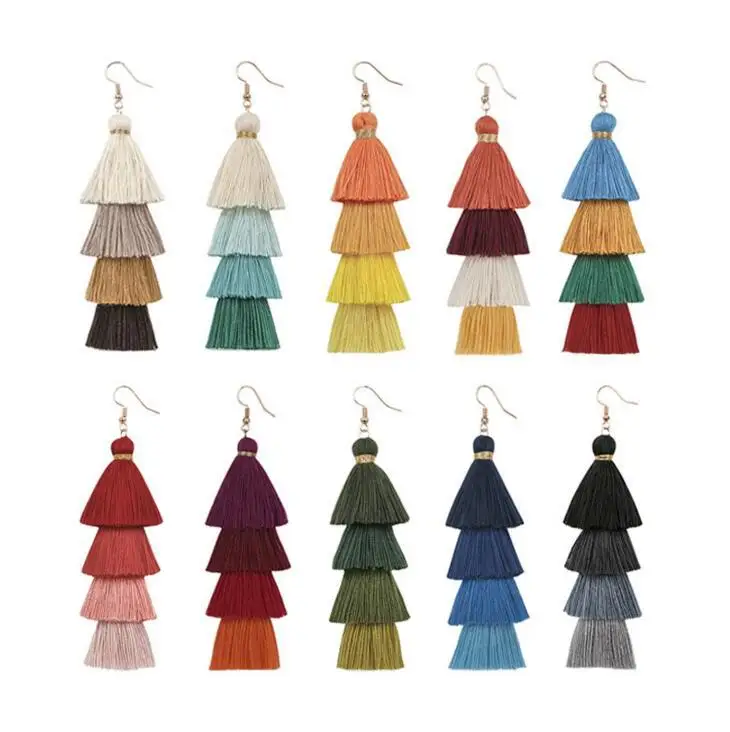 Trendy Fashion long Tassel Earrings Bohemian Multi-layer Drop Color Tassel Earrings
Trendy Fashion long Tassel Earrings Bohemian Multi-layer Drop Color Tassel Earrings
