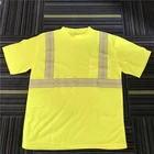 100 polyester short sleeved Safety T shirt cotton fabric Reflective Shirts half sleeve