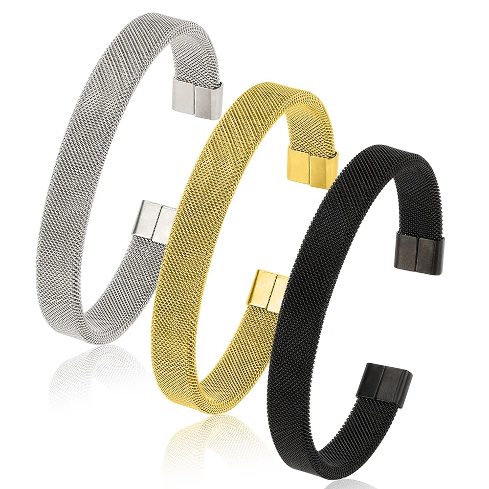 Factory Custom Hot Sale Stainless Steel Jewelry C Shape Open Adjustable Sizes Mesh Bracelet bangle, Customized color
Factory Custom Hot Sale Stainless Steel Jewelry C Shape Open Adjustable Sizes Mesh Bracelet bangle, Customized color
