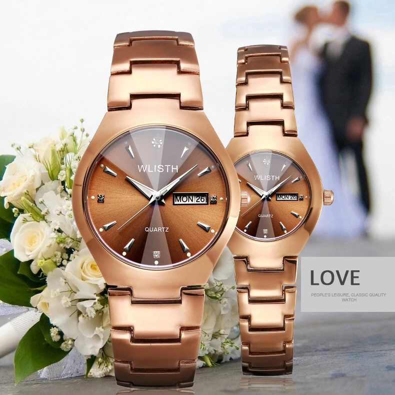 Rose gold luminous double calendar small and exquisite men and women watch couple table
Rose gold luminous double calendar small and exquisite men and women watch couple table