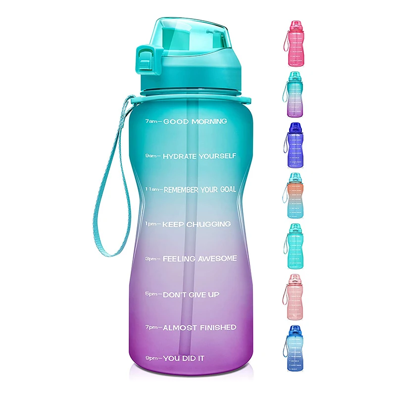Half Gallon/64oz Water Bottle with Straw & Time Marker,Leakproof, BPA Free Tritan Water Jug, For Outdoor, Fitness, Gym, Cyan pink gradient
Half Gallon/64oz Water Bottle with Straw & Time Marker,Leakproof, BPA Free Tritan Water Jug, For Outdoor, Fitness, Gym, Cyan pink gradient