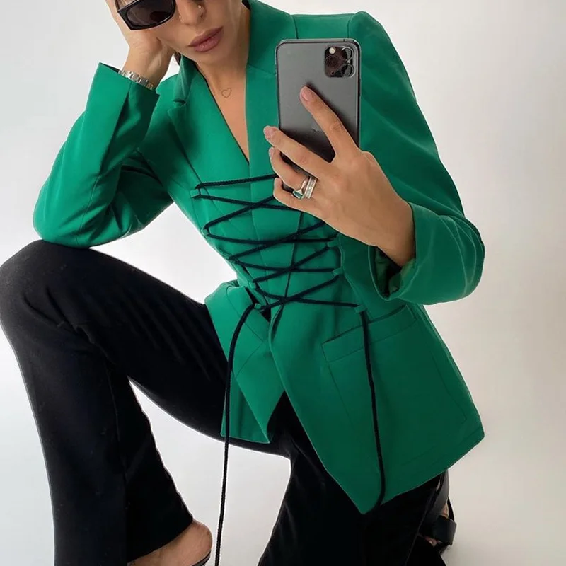 2020 new fashion women chest tie long sleeve casual fashion blazer office ladies jacket
2020 new fashion women chest tie long sleeve casual fashion blazer office ladies jacket