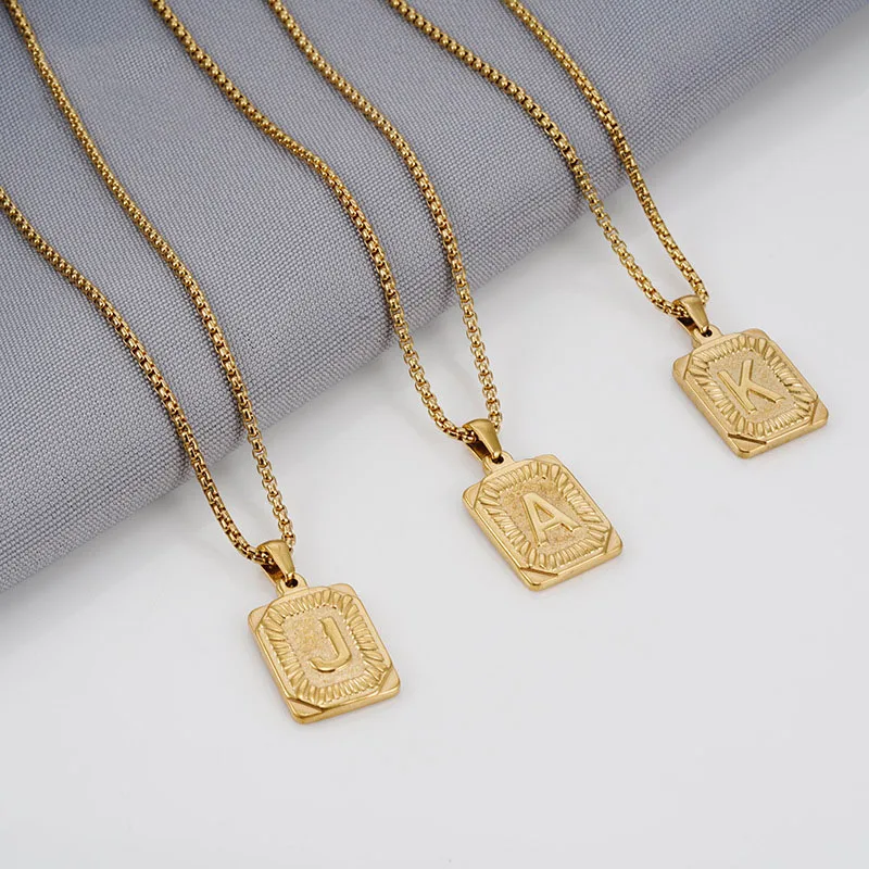 Hot Sales 18K Gold Plated Jewelry Stainless Steel Hip Hop Box Chain Square Pendant Initial Letter Necklace
Hot Sales 18K Gold Plated Jewelry Stainless Steel Hip Hop Box Chain Square Pendant Initial Letter Necklace