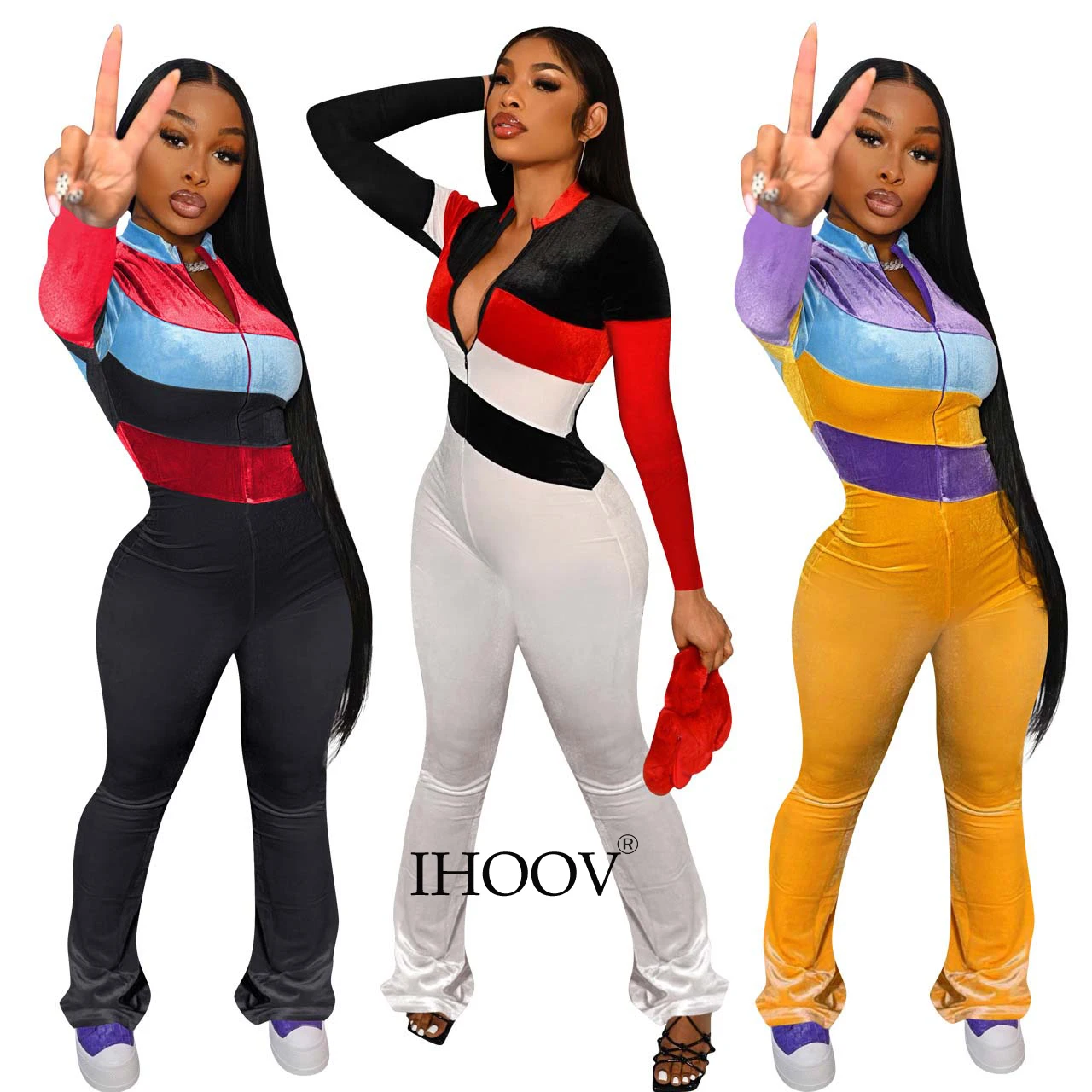 Velvet Patchwork Zipper Casual Jumpsuit Fall women one piece jumpsuits elegant, Black, white , yellow
Velvet Patchwork Zipper Casual Jumpsuit Fall women one piece jumpsuits elegant, Black, white , yellow