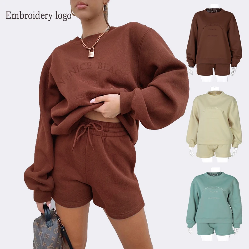 Fashionable Fall 2021 Women Clothes Embroidery Hoodie Custom 2 Piece Sweatshirt Female Tracksuit Shorts Set Sweatsuit
Fashionable Fall 2021 Women Clothes Embroidery Hoodie Custom 2 Piece Sweatshirt Female Tracksuit Shorts Set Sweatsuit