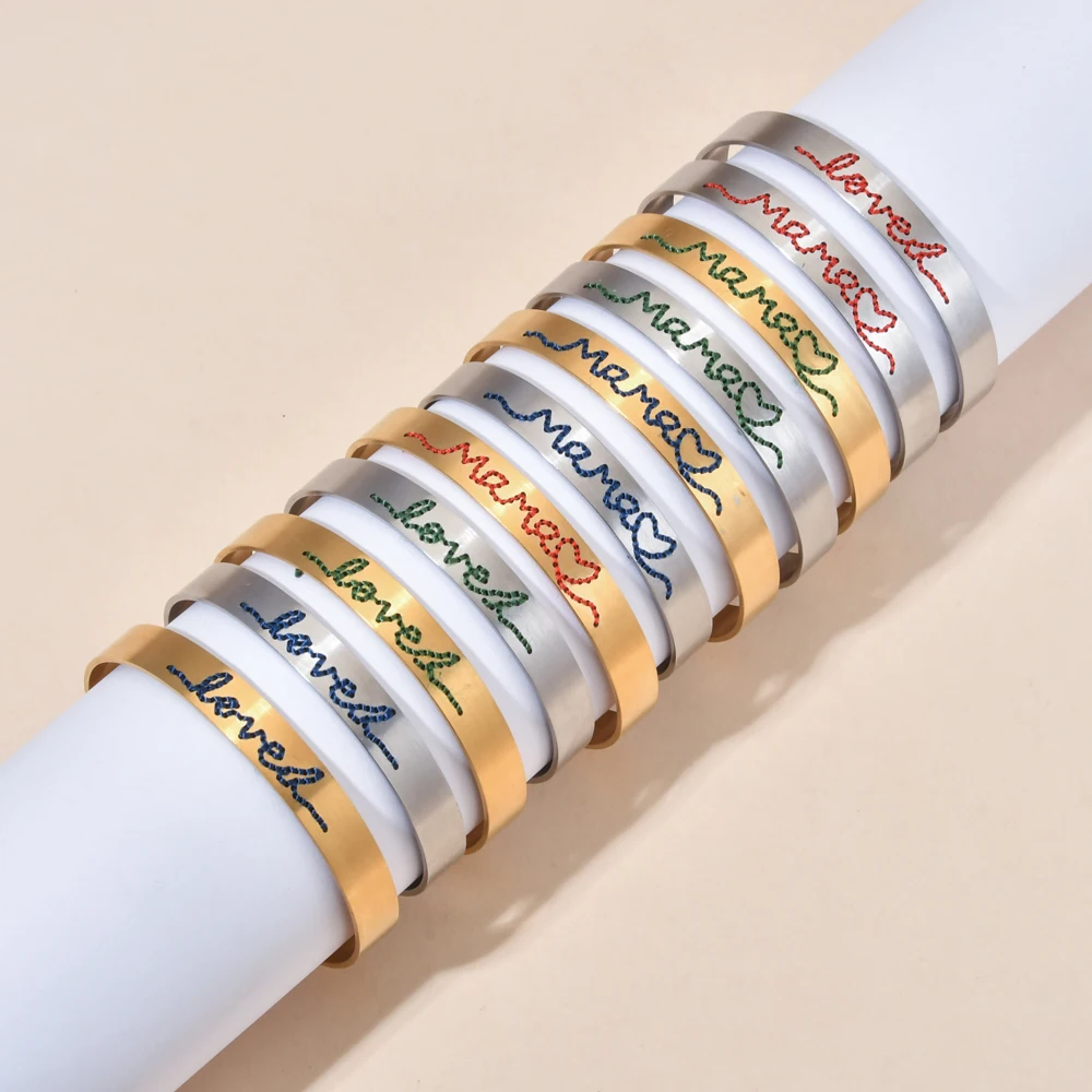 ZMZY Punk Hand Suture Letter Stainless Steel Love Mama Bracelets For Women Cuff Bangle Jewelry Gifts Wholesale
ZMZY Punk Hand Suture Letter Stainless Steel Love Mama Bracelets For Women Cuff Bangle Jewelry Gifts Wholesale