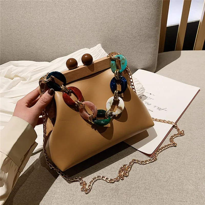 New women's bag wooden clip mouth small square bag chain shoulder crossbody handbags, White, red, khaki, green, black, brown
New women's bag wooden clip mouth small square bag chain shoulder crossbody handbags, White, red, khaki, green, black, brown