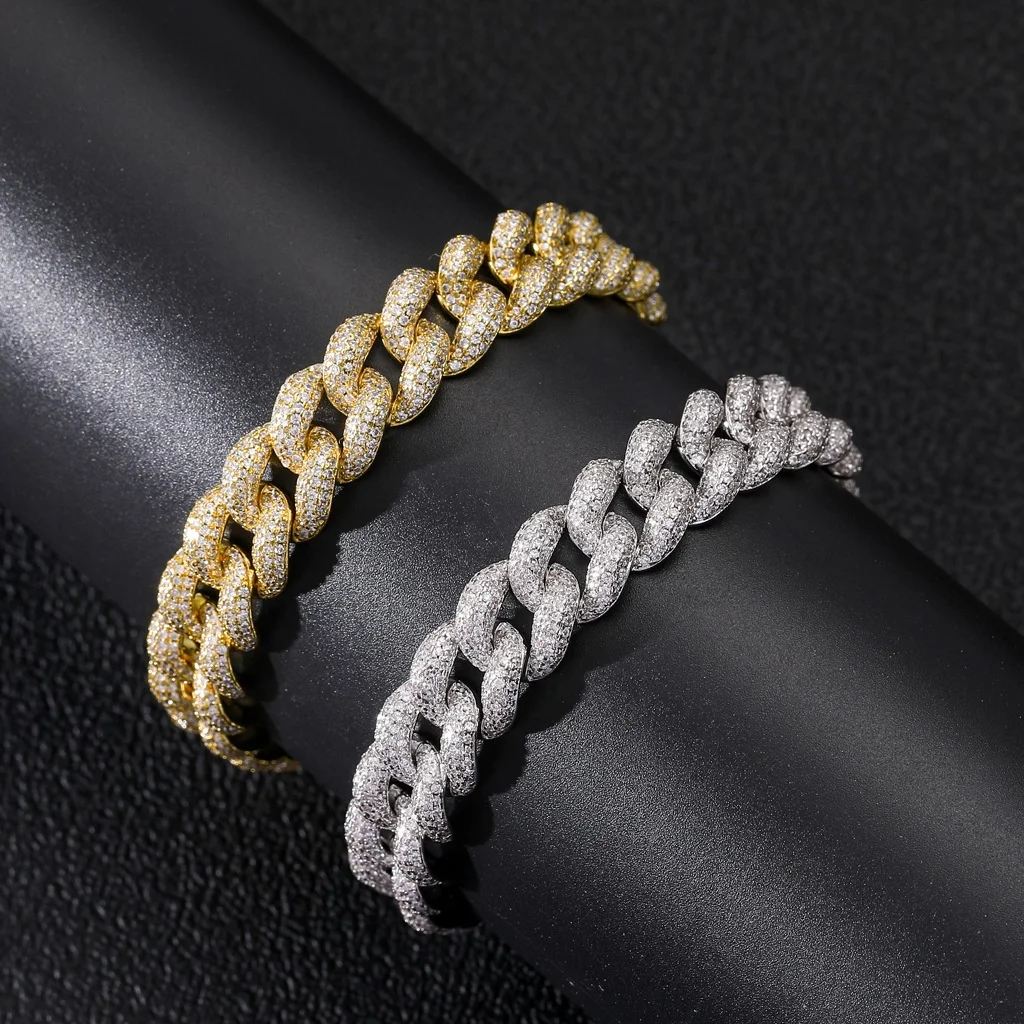 Trendy Men's And Women's Bracelets Fashion Diamond Bracelet Hiphop Jewelry 12mm Cuban Bracelet Gold Plated Jewelry, Gold, silver
Trendy Men's And Women's Bracelets Fashion Diamond Bracelet Hiphop Jewelry 12mm Cuban Bracelet Gold Plated Jewelry, Gold, silver