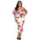 Off Shoulder Party Dresses for Flat Girls Big Lady Fashion Dress Big Size Plus Size Women Dresses