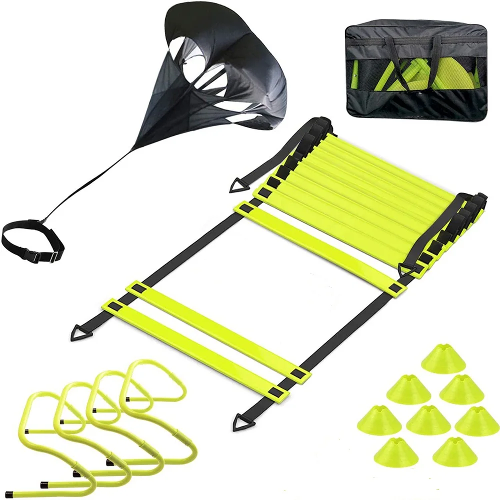 Actearlier custom Speed Agility ladder with carry bag 12 Rungs speed ladder and Parachute, speed jump rope, White, black, red, green, custom
Actearlier custom Speed Agility ladder with carry bag 12 Rungs speed ladder and Parachute, speed jump rope, White, black, red, green, custom