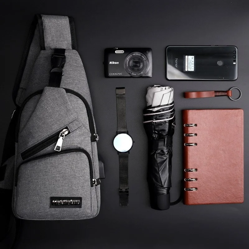 Men Canvas Outdoor Sport Sling Shoulder Small Bag Crossbody Chest Pack USB Charging Bag, Black&gray, gray, dark blue
Men Canvas Outdoor Sport Sling Shoulder Small Bag Crossbody Chest Pack USB Charging Bag, Black&gray, gray, dark blue