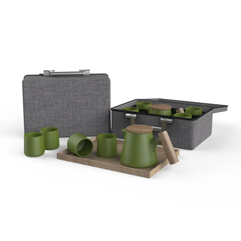 DHPO Modern ceramic tea set with wooden lid stainless steel infuser pack in luxury suitcase, Black, white, gray, red, blue, green, yellow
DHPO Modern ceramic tea set with wooden lid stainless steel infuser pack in luxury suitcase, Black, white, gray, red, blue, green, yellow