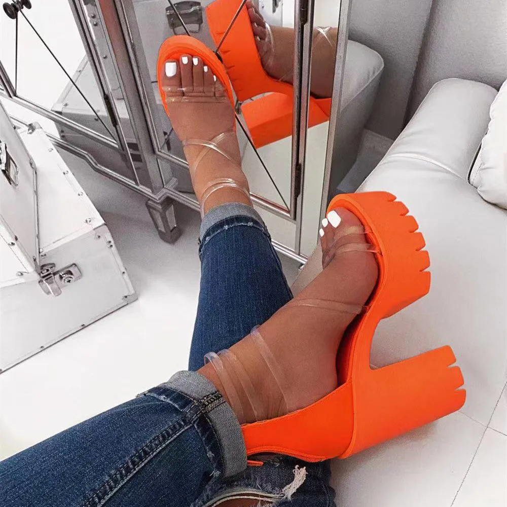PDEP csaual pumps high clear orange fashion heels platform heels sandals for women and ladies
PDEP csaual pumps high clear orange fashion heels platform heels sandals for women and ladies