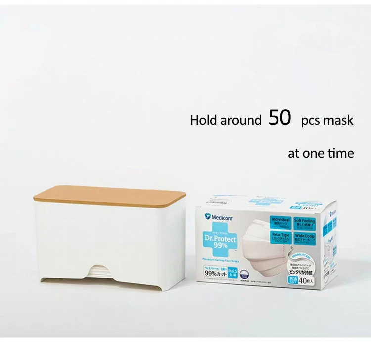 MDF Face Mask Storage Case Household Dustproof Mask Case Portable Waterproof Mask Box, White/grey
MDF Face Mask Storage Case Household Dustproof Mask Case Portable Waterproof Mask Box, White/grey
