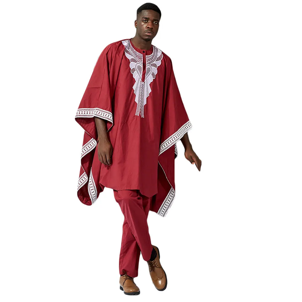 Comfortable Long Sleeve Men Batwing Shirts Embroidery African Big Size Traditional Men Sets, As picture
Comfortable Long Sleeve Men Batwing Shirts Embroidery African Big Size Traditional Men Sets, As picture