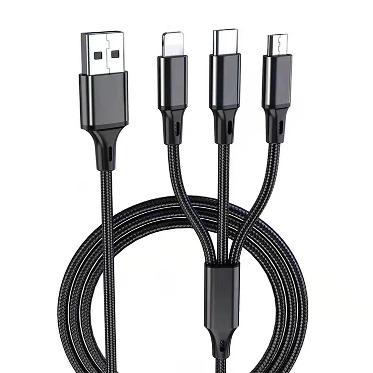 High Quality Custom 3 In One Nylon Usb Cable 3-In-1/3In1 Usb Charging Data Cable Phone Type C Android 3 In 1 Usb Cable Charger, White /black /red /purple
High Quality Custom 3 In One Nylon Usb Cable 3-In-1/3In1 Usb Charging Data Cable Phone Type C Android 3 In 1 Usb Cable Charger, White /black /red /purple