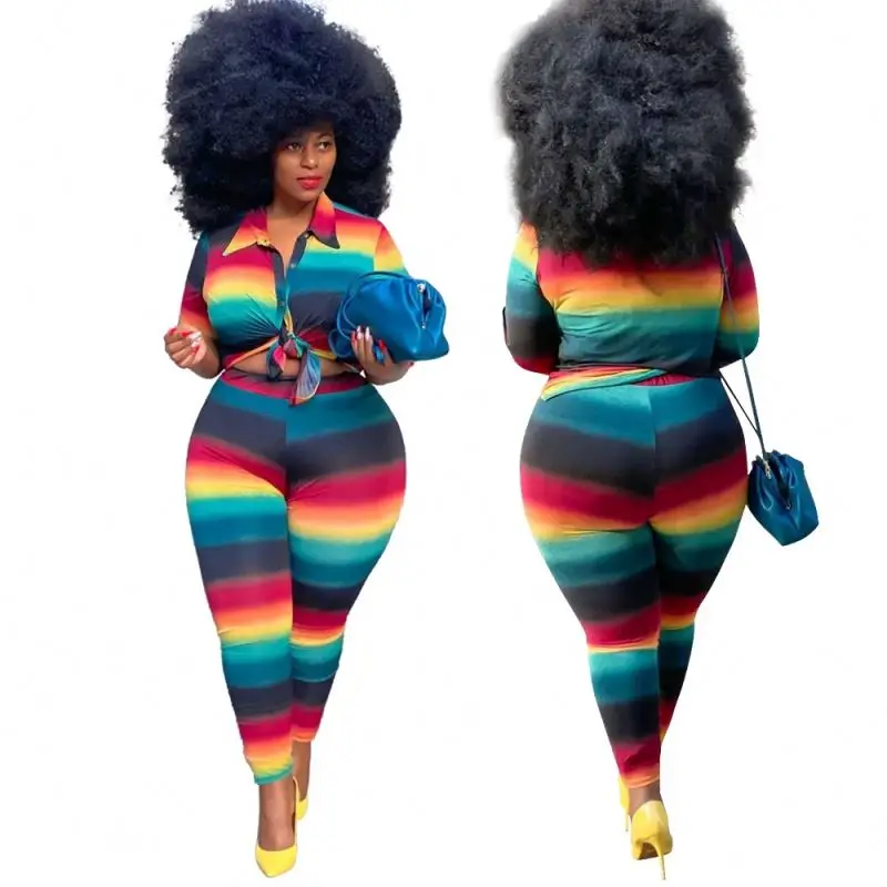 Spring 2021 new fashion 5XL plus size rainbow color ladies blouse and leggings two piece set casual women clothing, As picture
Spring 2021 new fashion 5XL plus size rainbow color ladies blouse and leggings two piece set casual women clothing, As picture