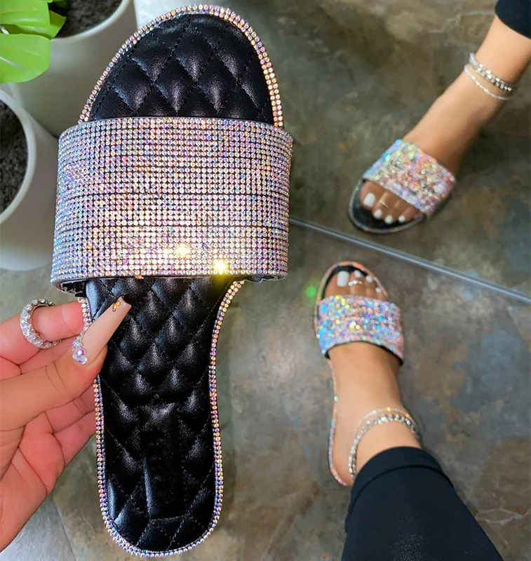 2021 latest ladies color rhinestone sandals summer stylish outdoor flat slippers
2021 latest ladies color rhinestone sandals summer stylish outdoor flat slippers