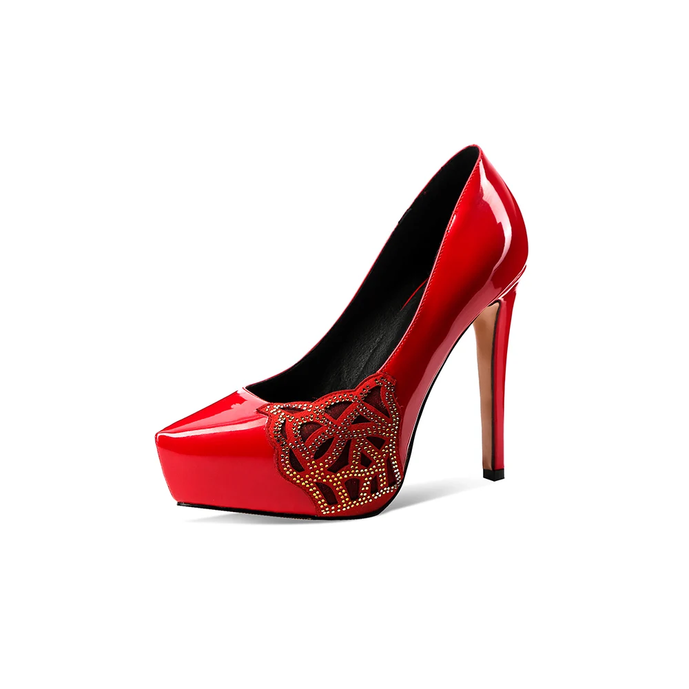 Women High Heels Wedding Party Pointed Red Patent Leather Dress Pumps, Red,black
Women High Heels Wedding Party Pointed Red Patent Leather Dress Pumps, Red,black