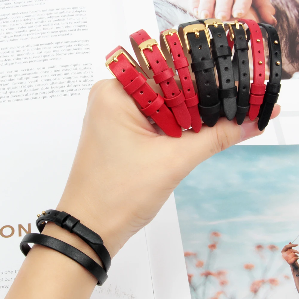 6 8 10mm wide 3D hard gold jewelry accessory leather hand strap for beaded stainless steel gold-plated buckle scalp bracelet
6 8 10mm wide 3D hard gold jewelry accessory leather hand strap for beaded stainless steel gold-plated buckle scalp bracelet