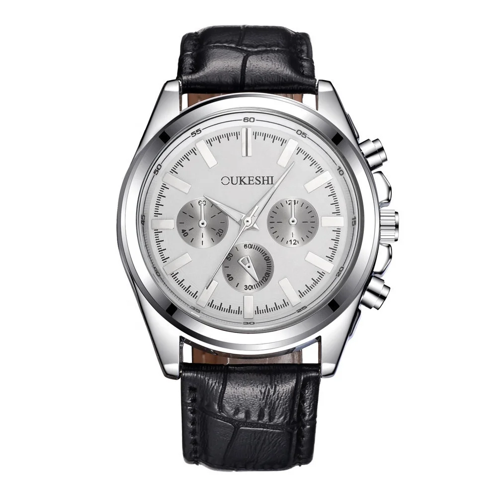 In stock men's textured leather alloy shell three-eye scale business fashion casual men's quartz watch, As picture
In stock men's textured leather alloy shell three-eye scale business fashion casual men's quartz watch, As picture