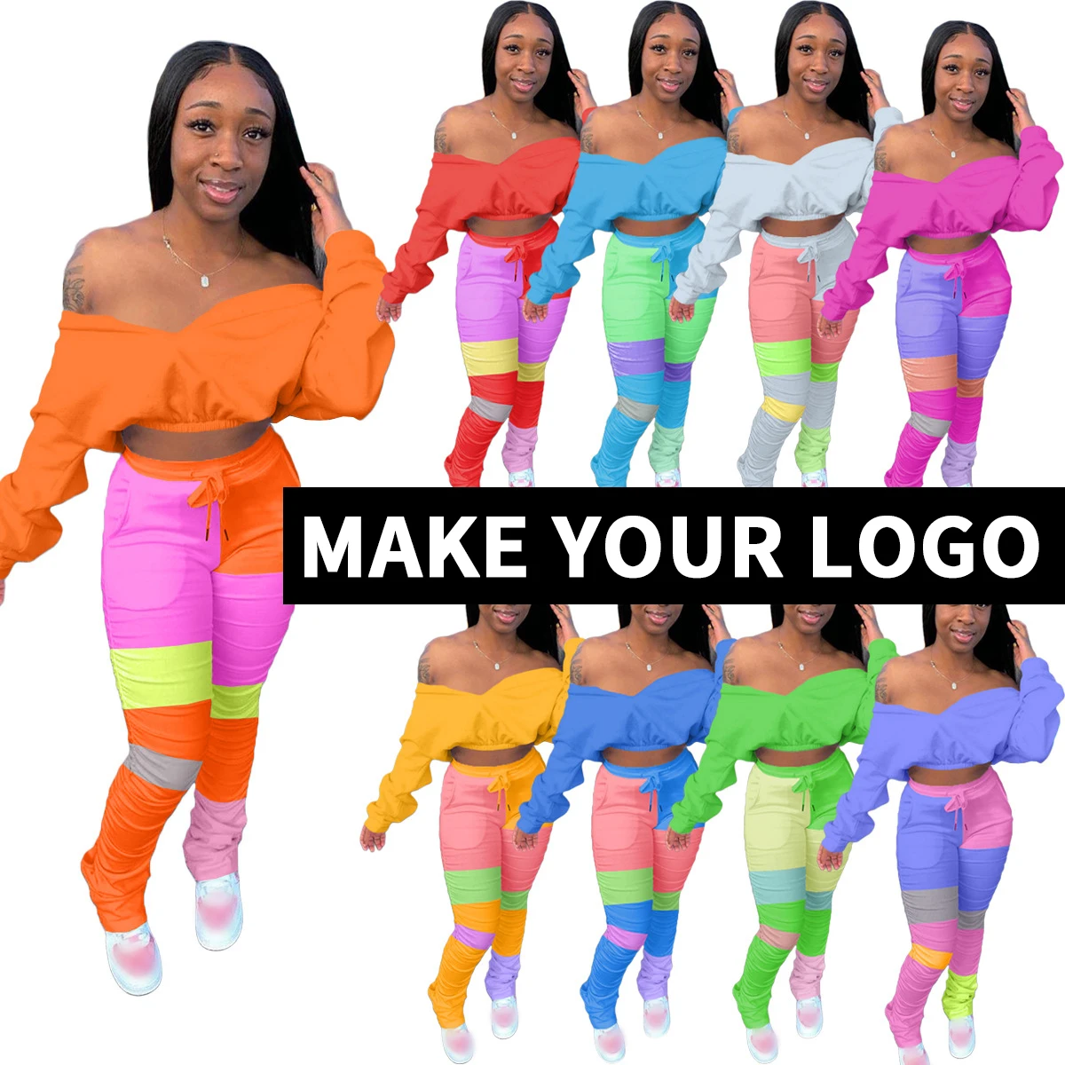 neon clothing Crop Top Color Block Pleated Stacked Pants Autumn Casual Matching Women Sets outfits two piece set women clothing
neon clothing Crop Top Color Block Pleated Stacked Pants Autumn Casual Matching Women Sets outfits two piece set women clothing