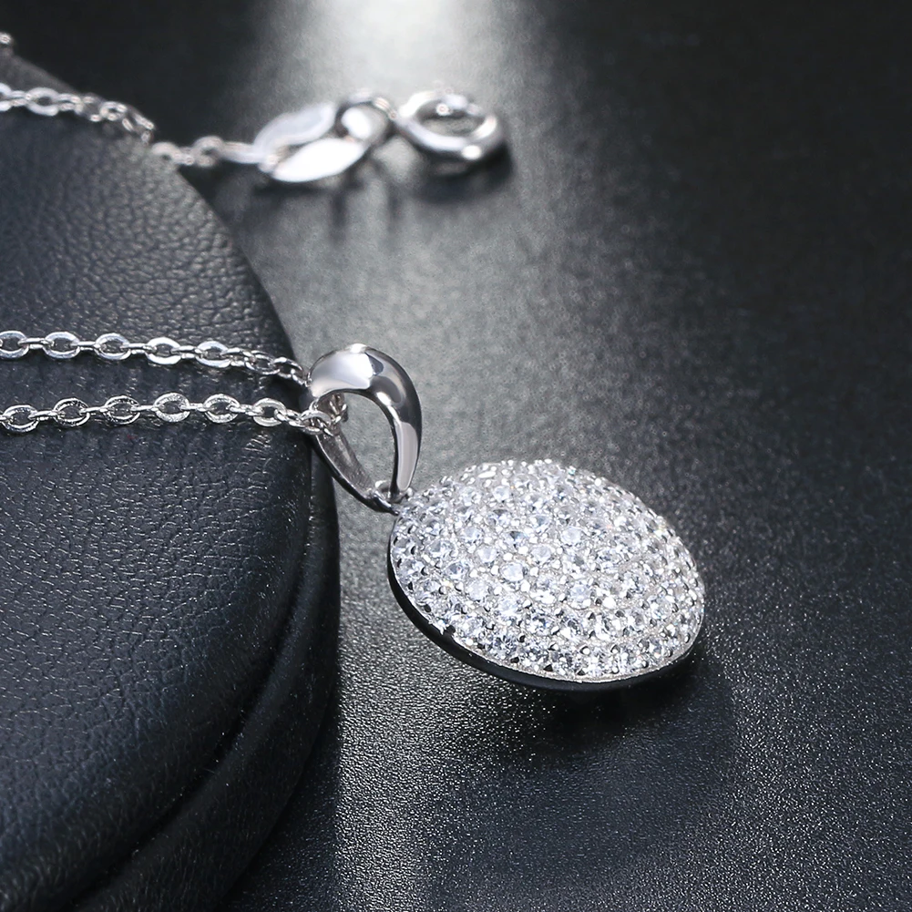 RINNTIN SN60 Round Pendants Necklace 925 Sterling Silver Shiny Cubic Zircon Jewelry 
RINNTIN SN60 Round Pendants Necklace 925 Sterling Silver Shiny Cubic Zircon Jewelry