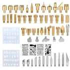Electrician Woodworking Burning Carving Pyrography Tool Wood Stencil Embossing Soldering Welding Tips Kit For Diy