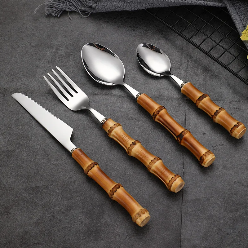 Bamboo handle western food steak knife dessert spoon stainless steel cutlery with gift box, Gold, silver, rose gold
Bamboo handle western food steak knife dessert spoon stainless steel cutlery with gift box, Gold, silver, rose gold