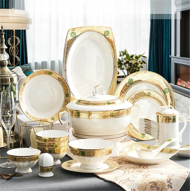 Hot Sale 60 Pcs Traditional Western Royal Gold Relief Home Hold Ceramic Dinnerware Sets, Gold and white
Hot Sale 60 Pcs Traditional Western Royal Gold Relief Home Hold Ceramic Dinnerware Sets, Gold and white