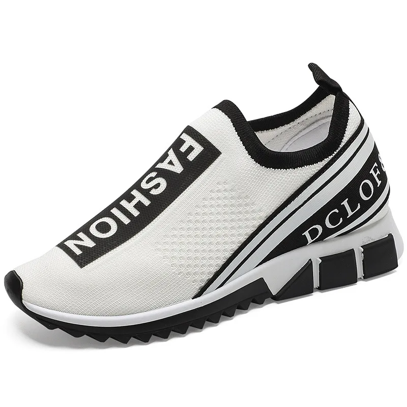 Gym Knitting Fabric Running Sneakers Mesh Slip On White Casual Walking Shoes For Women
Gym Knitting Fabric Running Sneakers Mesh Slip On White Casual Walking Shoes For Women