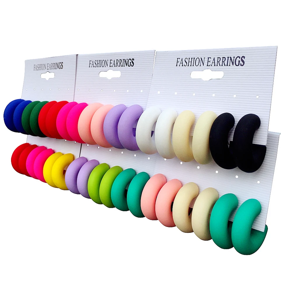 Popular C-shaped Fashion Jewelry Sweet Girl Acrylic Hoop Earrings Matte Frosted Simple Korea Women 3 Pairs/set Candy Color Cc FS
Popular C-shaped Fashion Jewelry Sweet Girl Acrylic Hoop Earrings Matte Frosted Simple Korea Women 3 Pairs/set Candy Color Cc FS