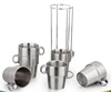 Hot Sale 4PCs 6PCs Stainless Steel Coffee Mug Insulated Tea Cup with Handgrip Cup Holder