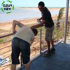 Clearview Furnishing prefab brush stainless steel tube outdoor metal stair railing
