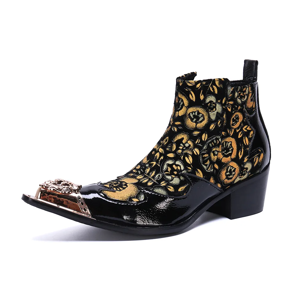 2021 New Arrival Men's Retro Boots Printed Square Heel Steel Toe Side Zipper Ankle Men's Leather Boots
2021 New Arrival Men's Retro Boots Printed Square Heel Steel Toe Side Zipper Ankle Men's Leather Boots
