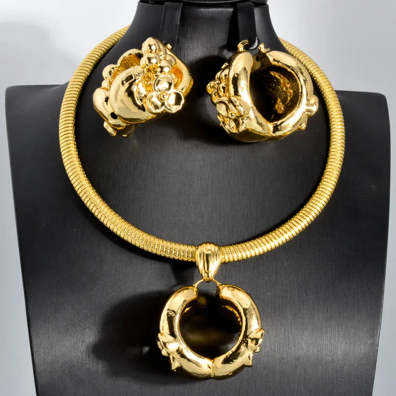 New Fashion Copper Jewelry Sets For Women Earrings Pendent Large Style For Wedding Party Gifts Trendy Sets
New Fashion Copper Jewelry Sets For Women Earrings Pendent Large Style For Wedding Party Gifts Trendy Sets