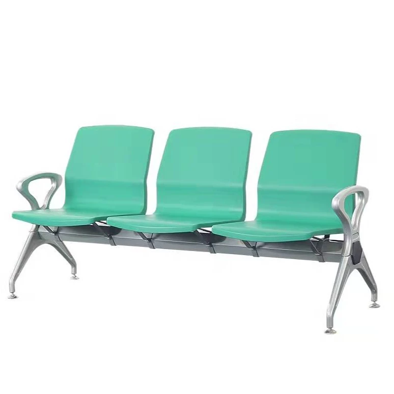 

Modern Design High Quality 3 Seat Pu Plastic Airport Waiting Seat Waiting Chair Lounge Airport Wait Chair, Silver