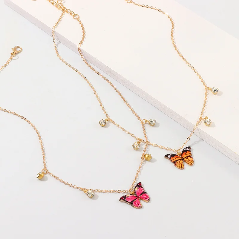 Wholesale Fashion Jewelry Colorful Butterfly Crystal Diamond Pendant Charm Gold Plated Necklace For Women Party
Wholesale Fashion Jewelry Colorful Butterfly Crystal Diamond Pendant Charm Gold Plated Necklace For Women Party