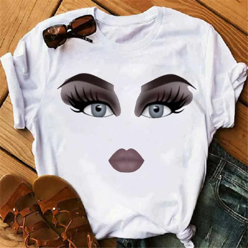 Eyelashes Prints Tshirt Princess Makeup Art Rose Gold Eyelashes Female T-shirt Kawaii 90s Tees 
Eyelashes Prints Tshirt Princess Makeup Art Rose Gold Eyelashes Female T-shirt Kawaii 90s Tees