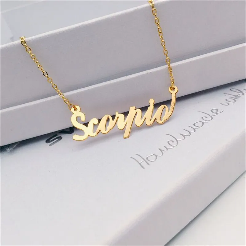

DIY custom jewelry letter pendant English clavicle chain name necklace Amazon hot sale, 14k/18k gold