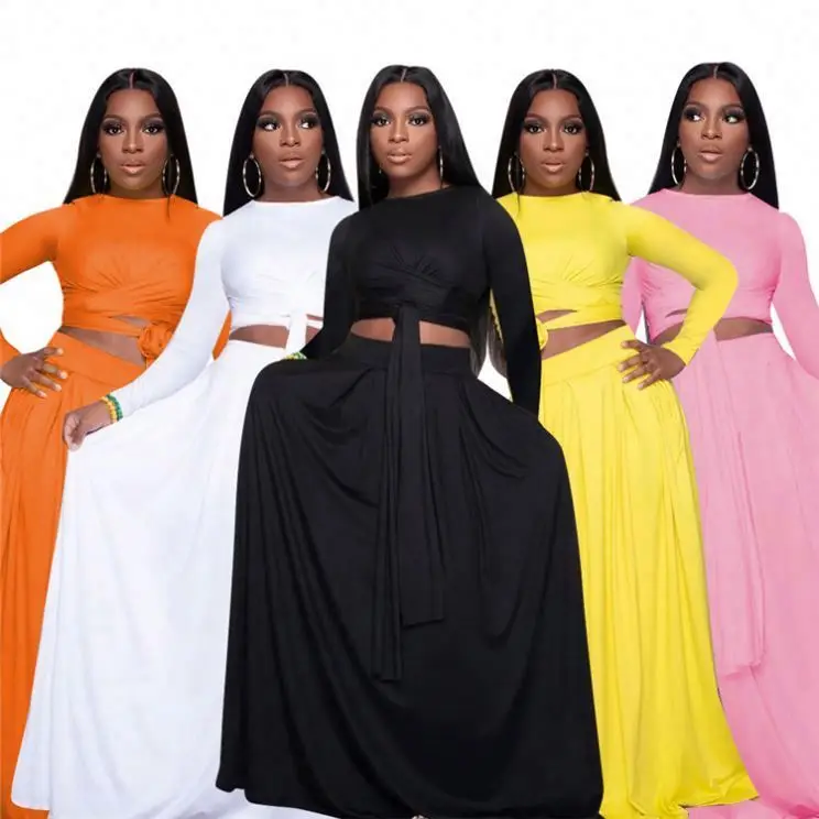 Wholesale Fashion Solid Color Long Sleeve Lounge Wear Women Casual Two Piece Set Skirt 2 piece sets
Wholesale Fashion Solid Color Long Sleeve Lounge Wear Women Casual Two Piece Set Skirt 2 piece sets
