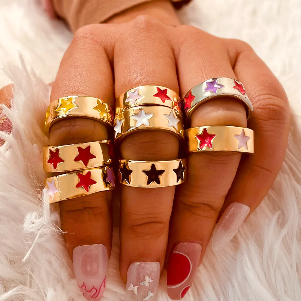 Gold Silver Plated Stylish Cute Gold Round Casting Colorful Star Rings For Men Women Jewelry, Mixed color
Gold Silver Plated Stylish Cute Gold Round Casting Colorful Star Rings For Men Women Jewelry, Mixed color