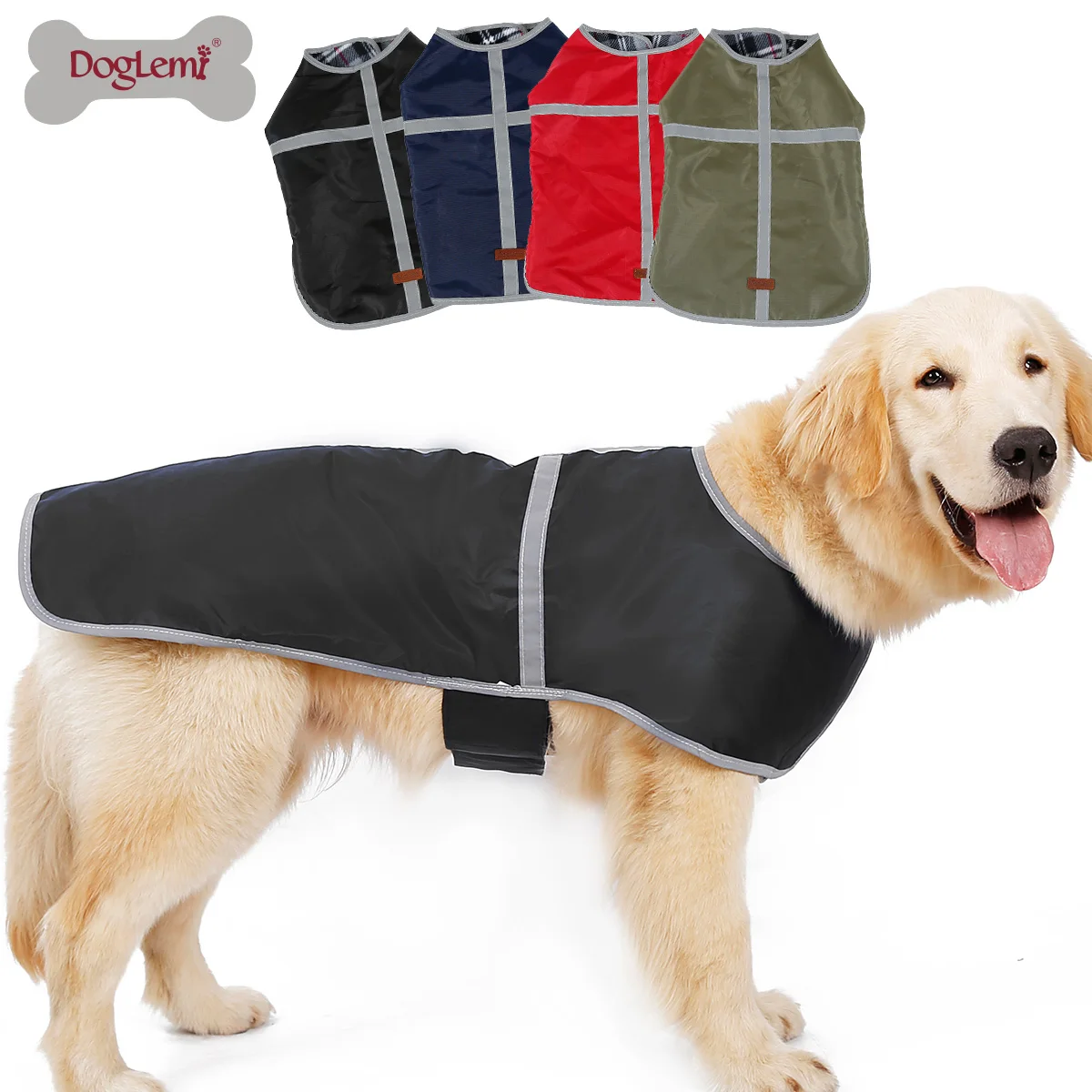 Reversible reflective wholesale design pet dog clothes jacket waterproof, Black, red, green, blue
Reversible reflective wholesale design pet dog clothes jacket waterproof, Black, red, green, blue