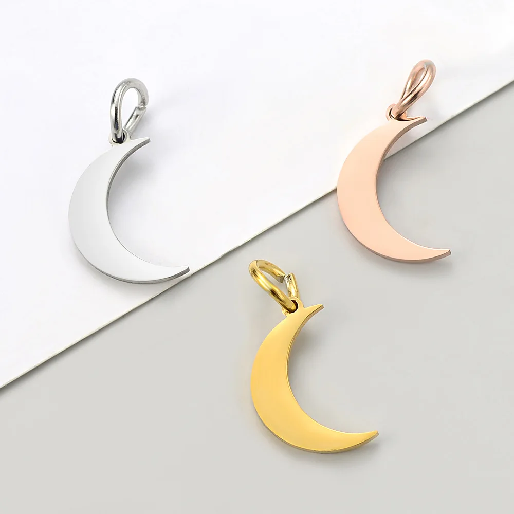 7x15mm Three Colors DIY CUSTOM Jewelry Making Accessories Stainless Steel Crescent Moon Shape Charm Pendant For Necklace, Gold,silver,rose gold
7x15mm Three Colors DIY CUSTOM Jewelry Making Accessories Stainless Steel Crescent Moon Shape Charm Pendant For Necklace, Gold,silver,rose gold