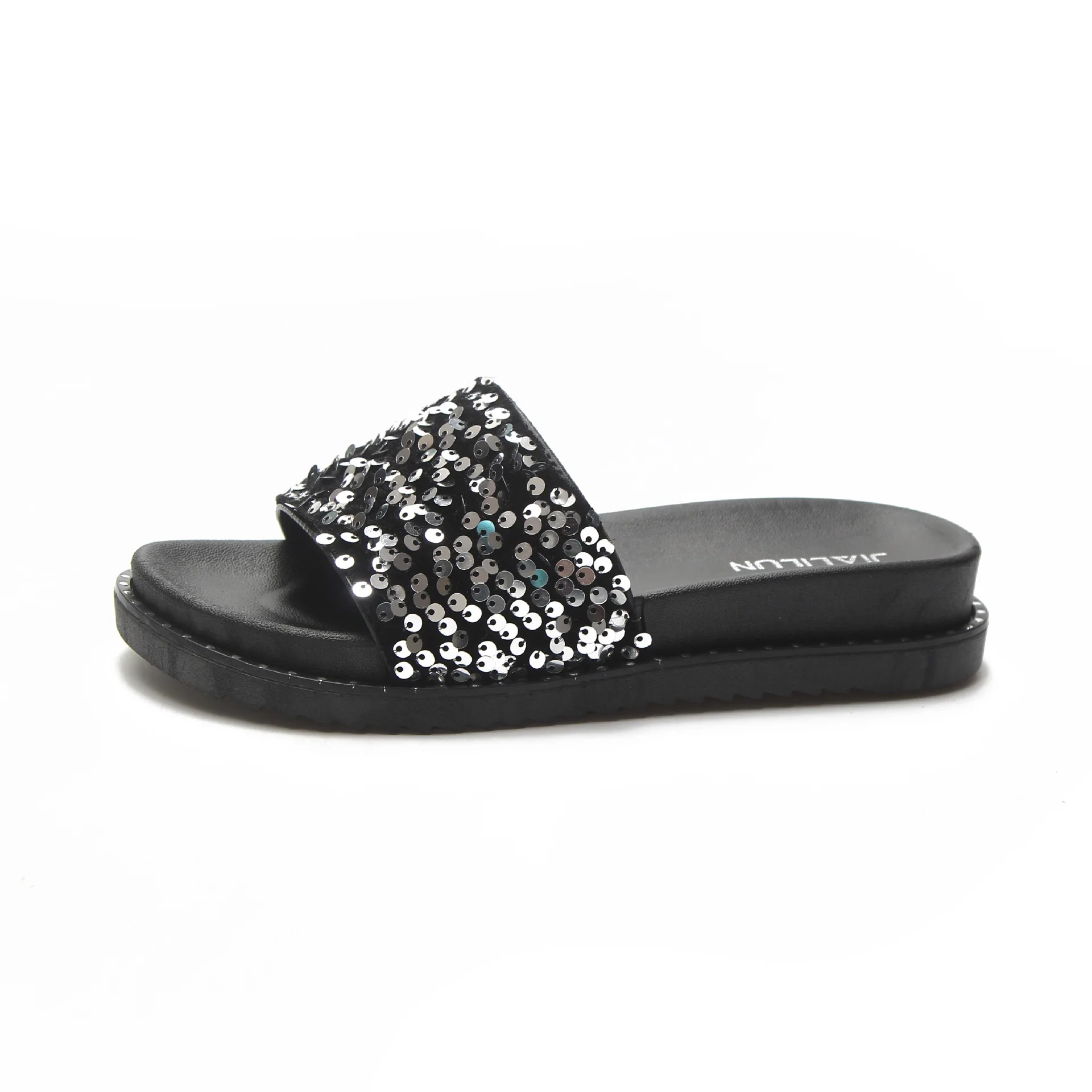 Designer slippers fashion high quality women's glitter slide ladies outdoors casual shoes flat summer beach sandals, 5 color
Designer slippers fashion high quality women's glitter slide ladies outdoors casual shoes flat summer beach sandals, 5 color