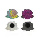 Custom fashion flower badge cheap soft metal bulk Imitation hard enamel rose lapel pin